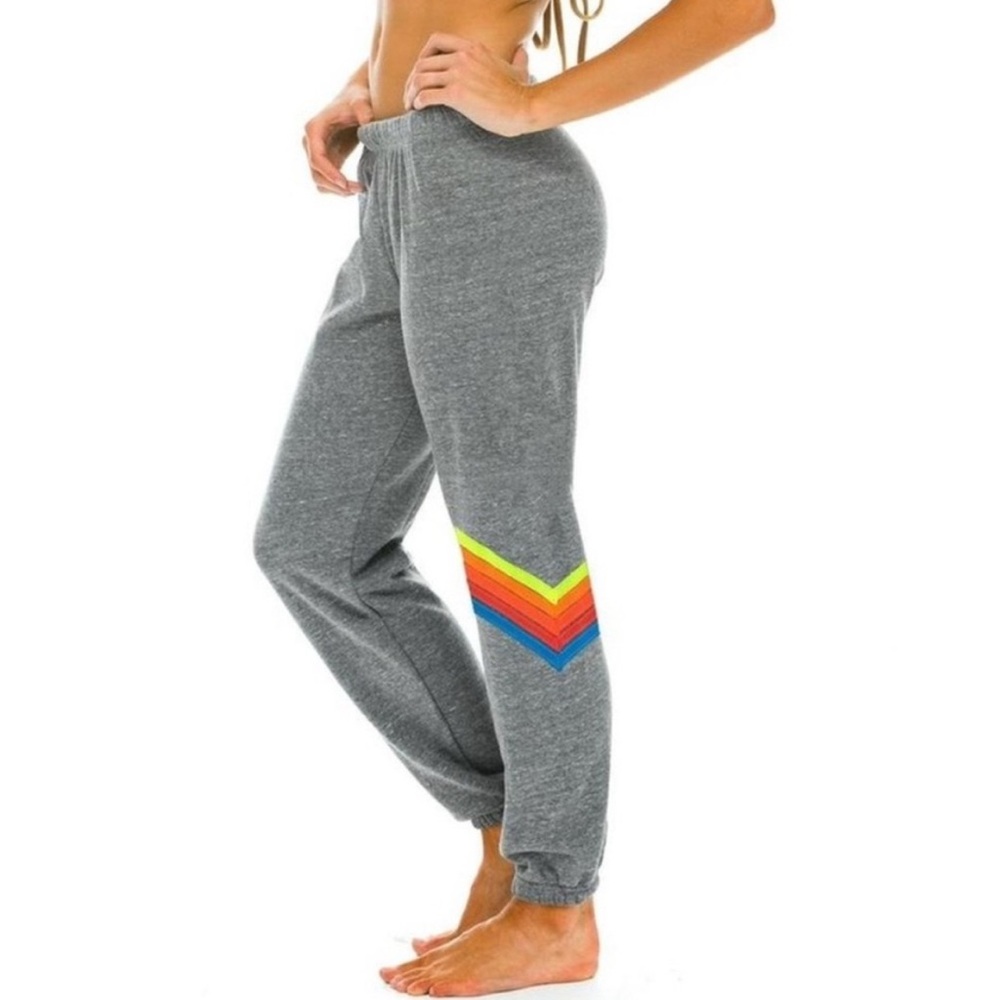 Aviator Nation Grey Chevron Stripe Pant